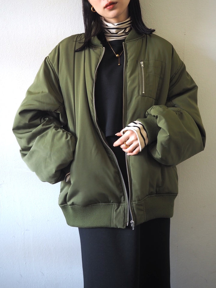 [Pre-order] Padded volume sleeve overcoat MA-1/Khaki