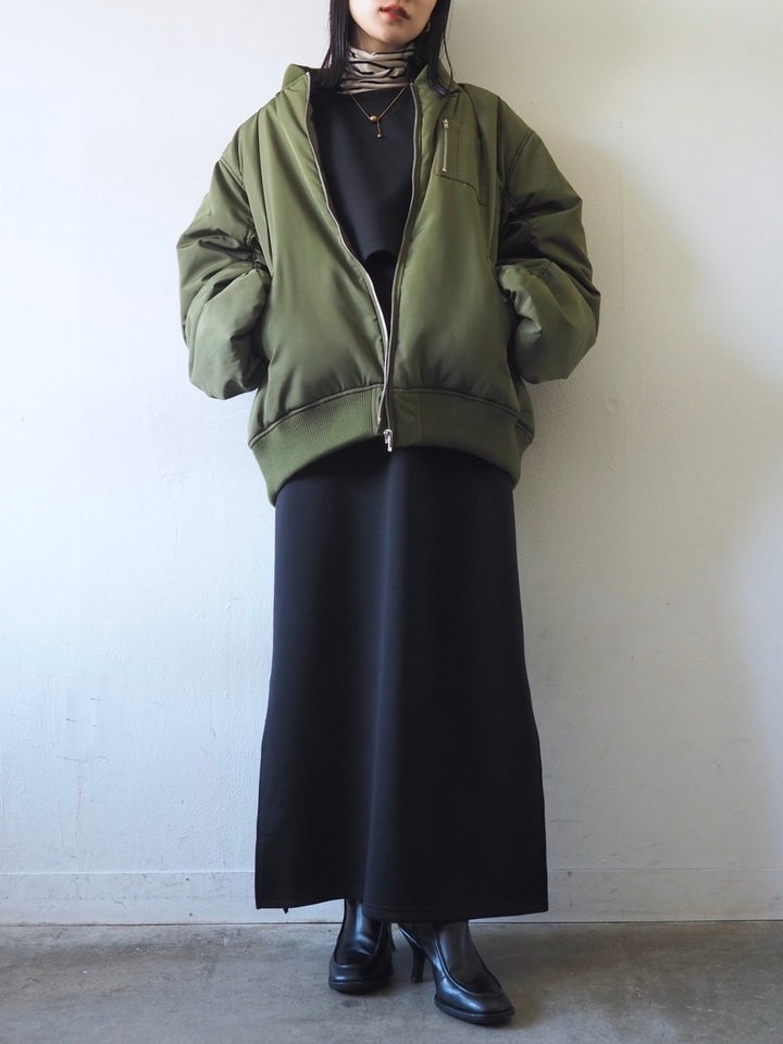 [Pre-order] Padded volume sleeve overcoat MA-1/Khaki