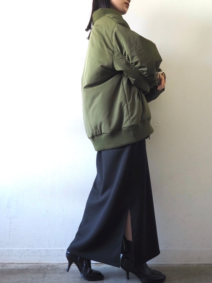 [Pre-order] Padded volume sleeve overcoat MA-1/Khaki