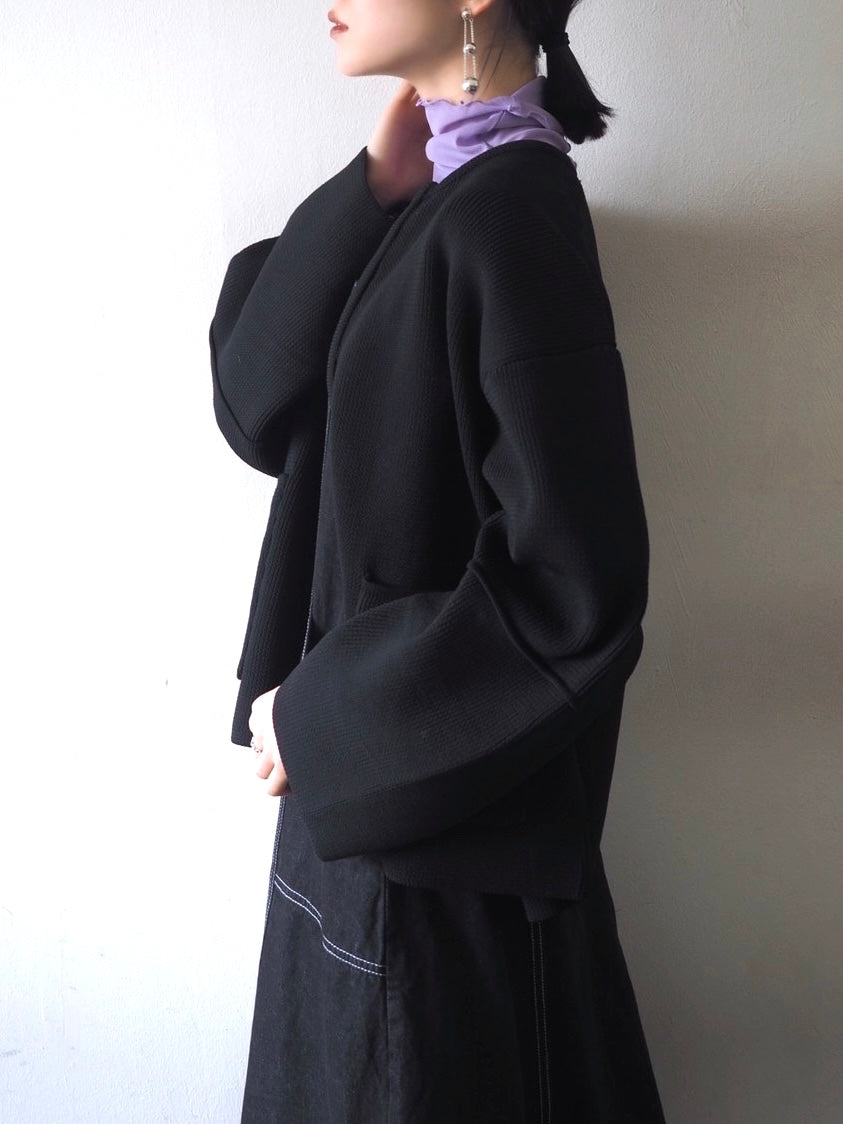 [Pre-order] Zip knit jacket/black