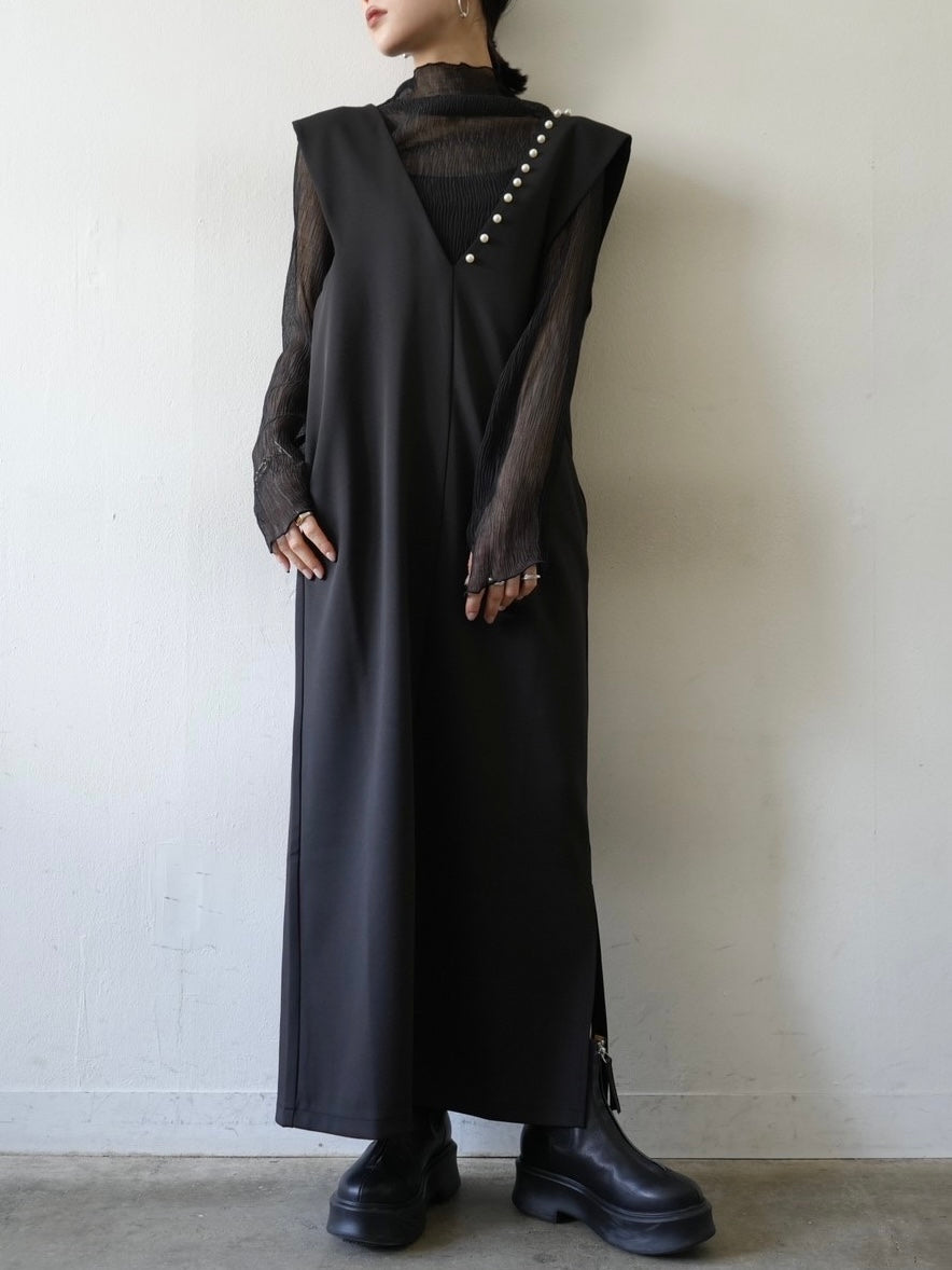 予約]楊柳シアーメローフィンガートップス/ブラック – Lumier