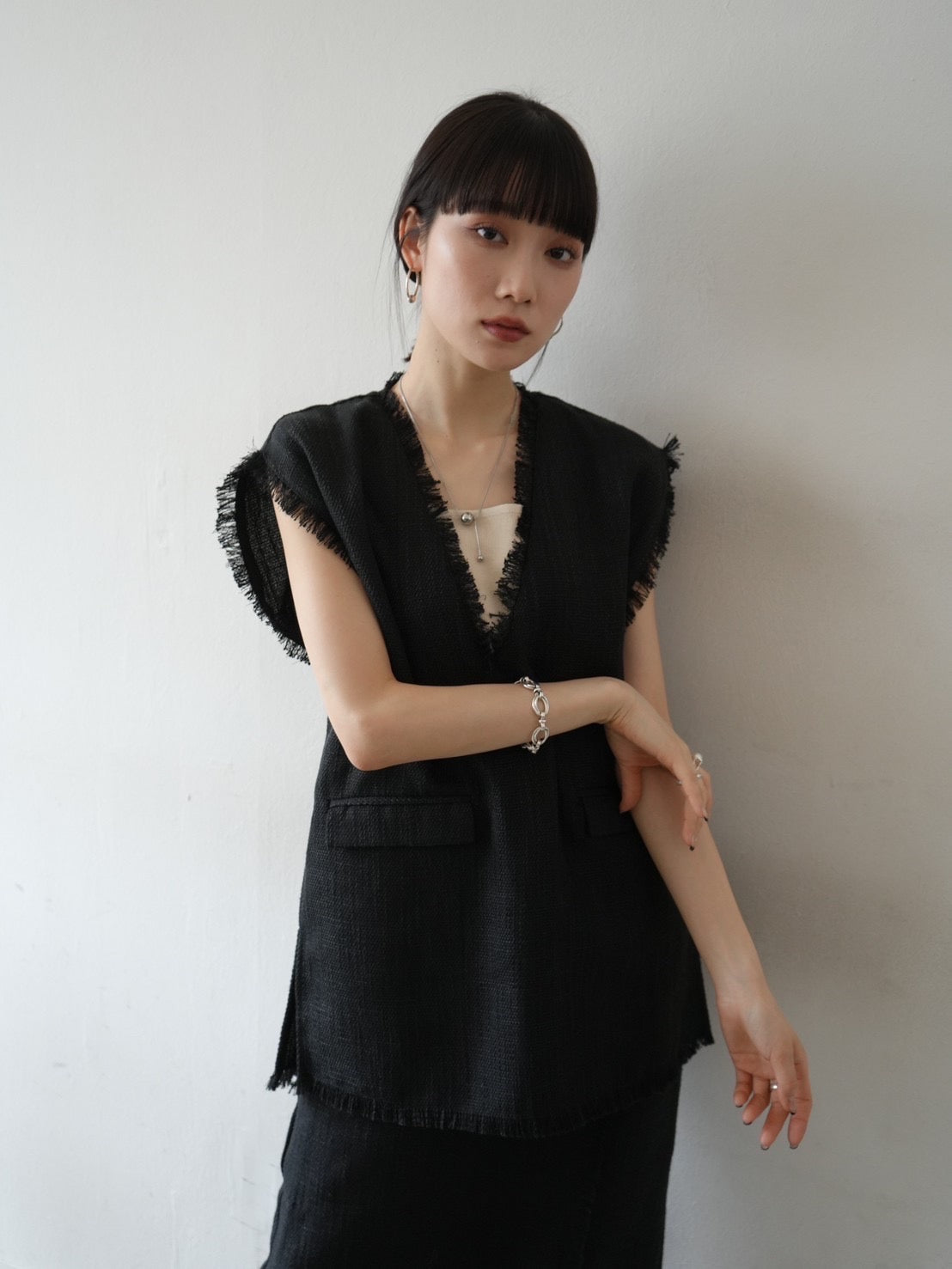 【最終値下げ】DEPARAEILLE ツイードベスト ブラック 最終値下げ】DEPARAEILLE ツイードベスト ブラック DEPARAEILLE