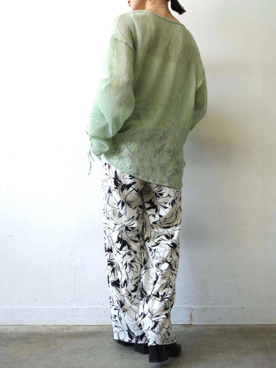 Flower Pen Touch Pants/Ivory