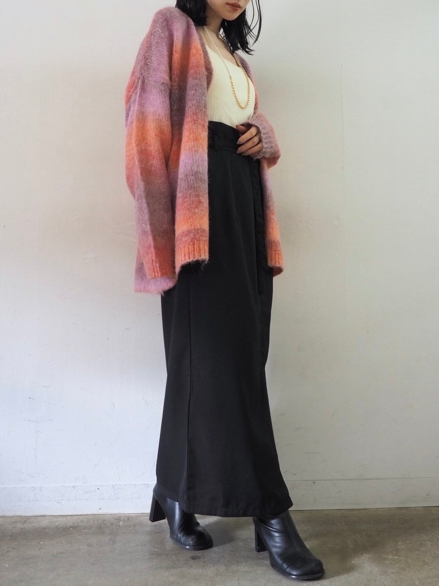 [予約]グラデーションオーバーシャギーニットカーディガン/ピンク