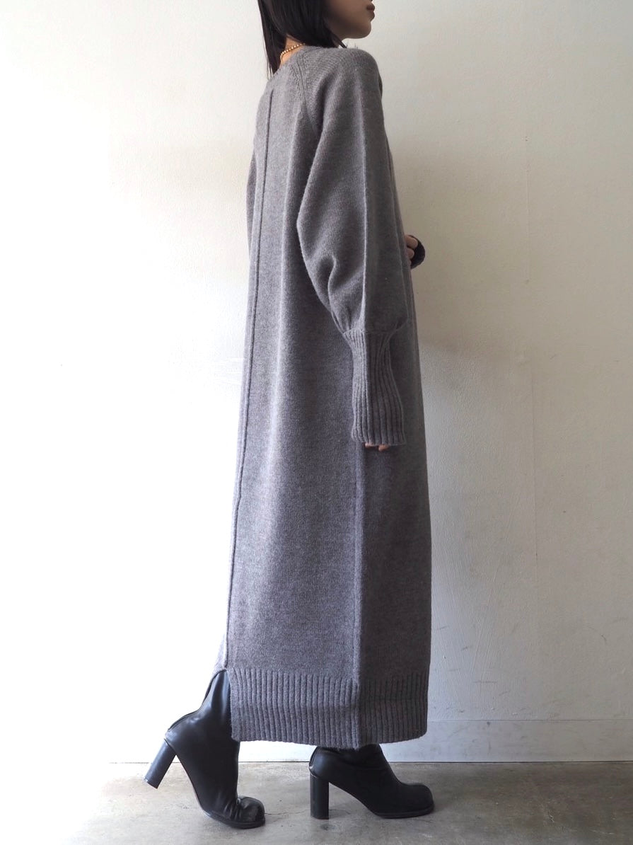 [Pre-order] Fingerhole Loose Knit Dress/Gray