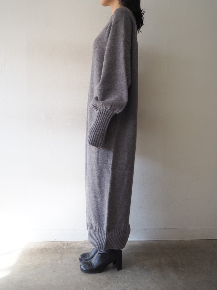 [Pre-order] Fingerhole Loose Knit Dress/Gray