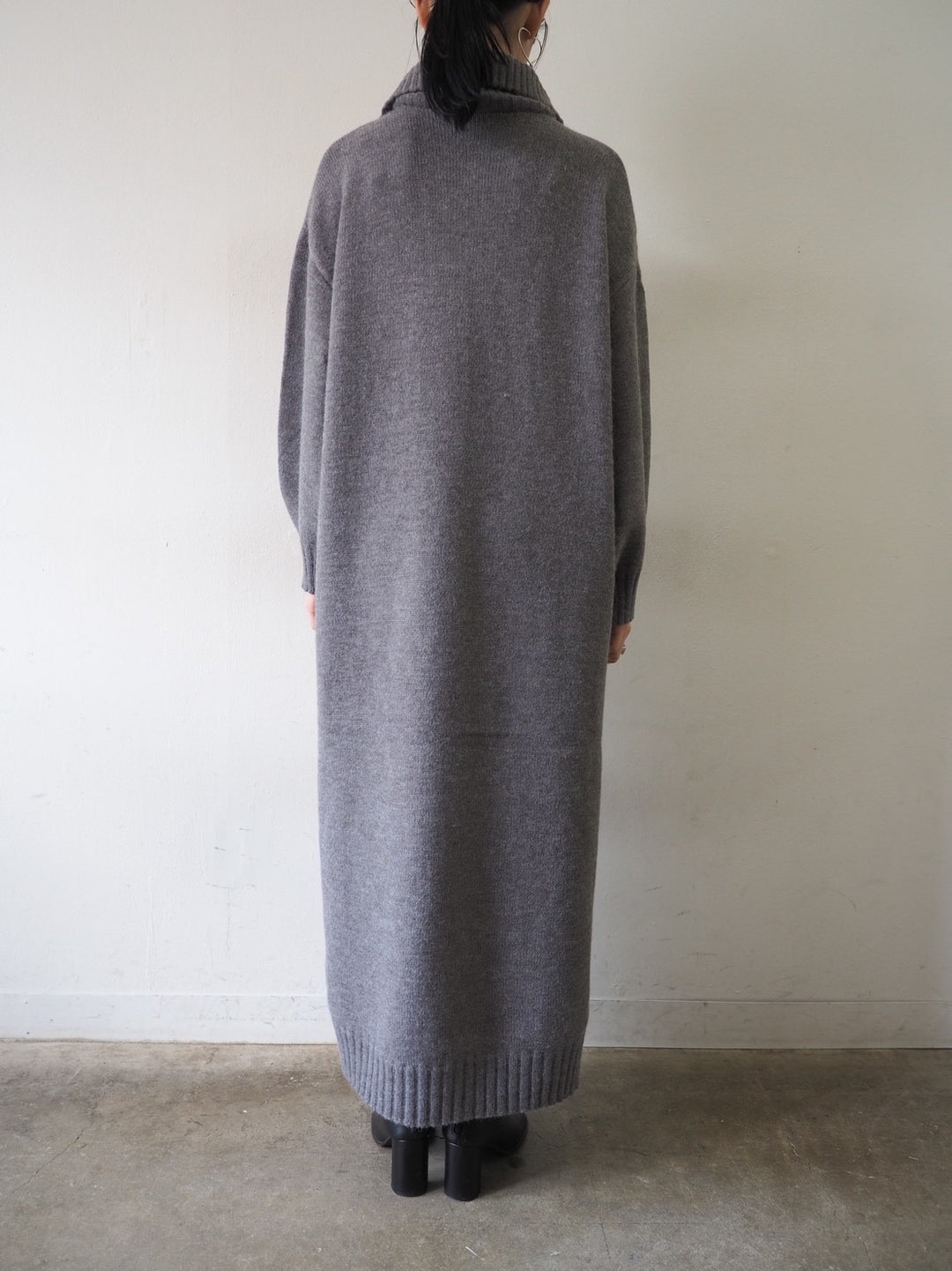 [Pre-order] Half-zip knit dress/gray