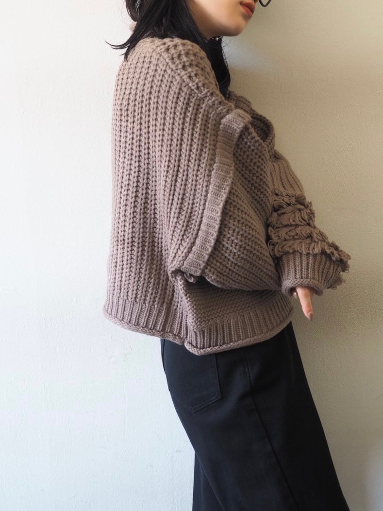 [Pre-order] Bottleneck loop knit design knit/mocha