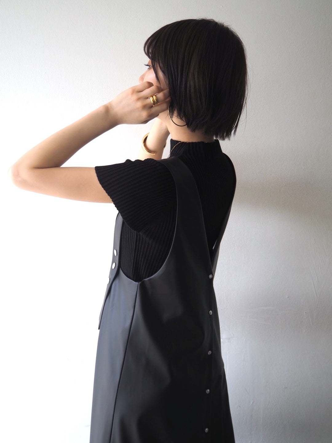 [Ready to ship] 2-way design leather dress