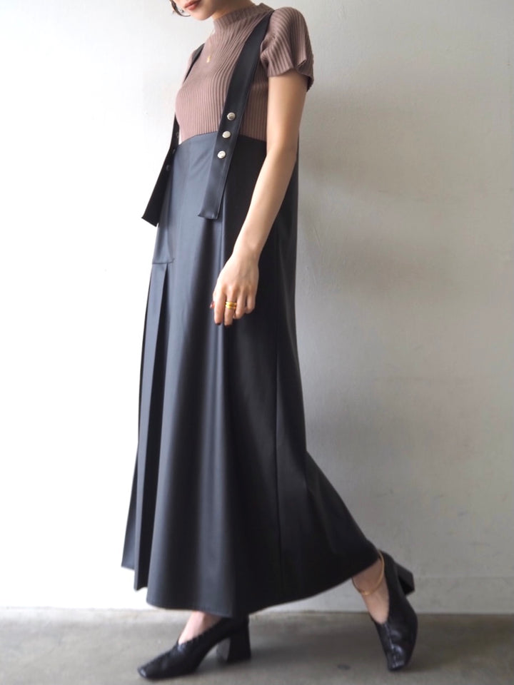 [Ready to ship] 2-way design leather dress