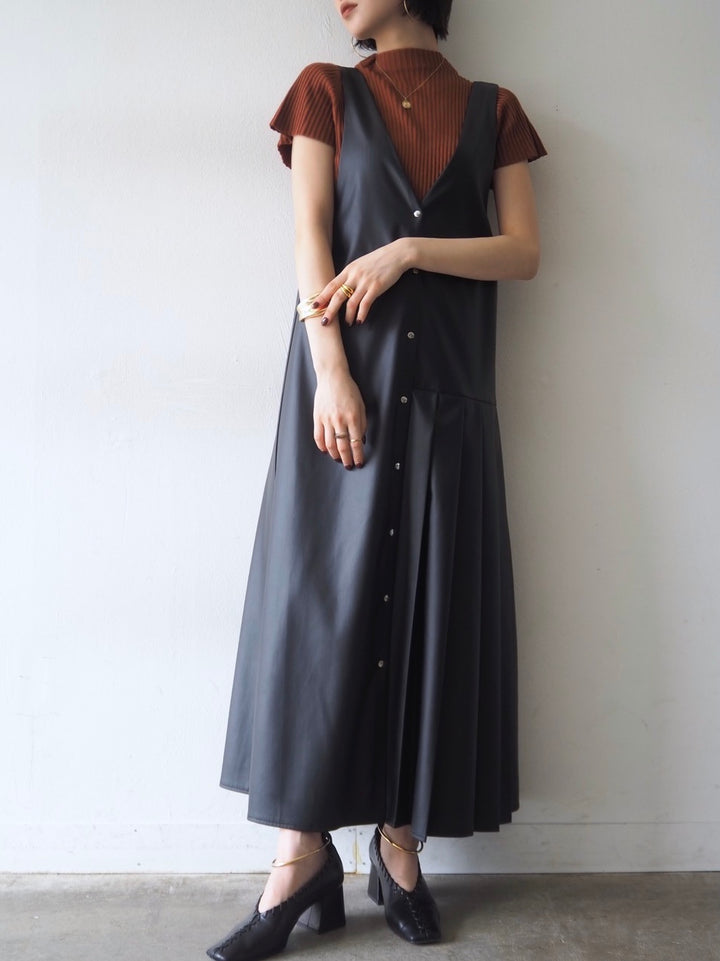 [Ready to ship] 2-way design leather dress