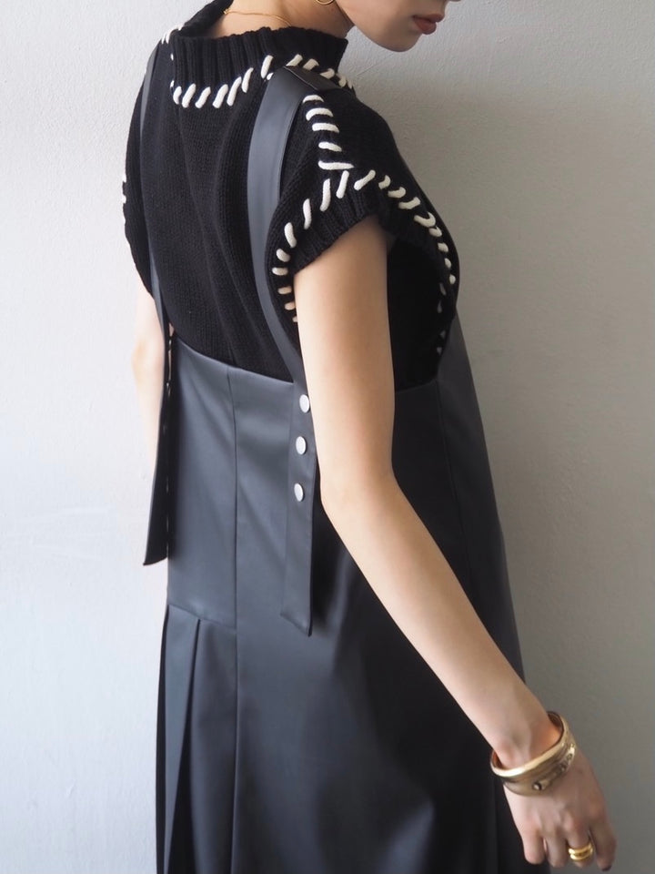 [Ready to ship] 2-way design leather dress