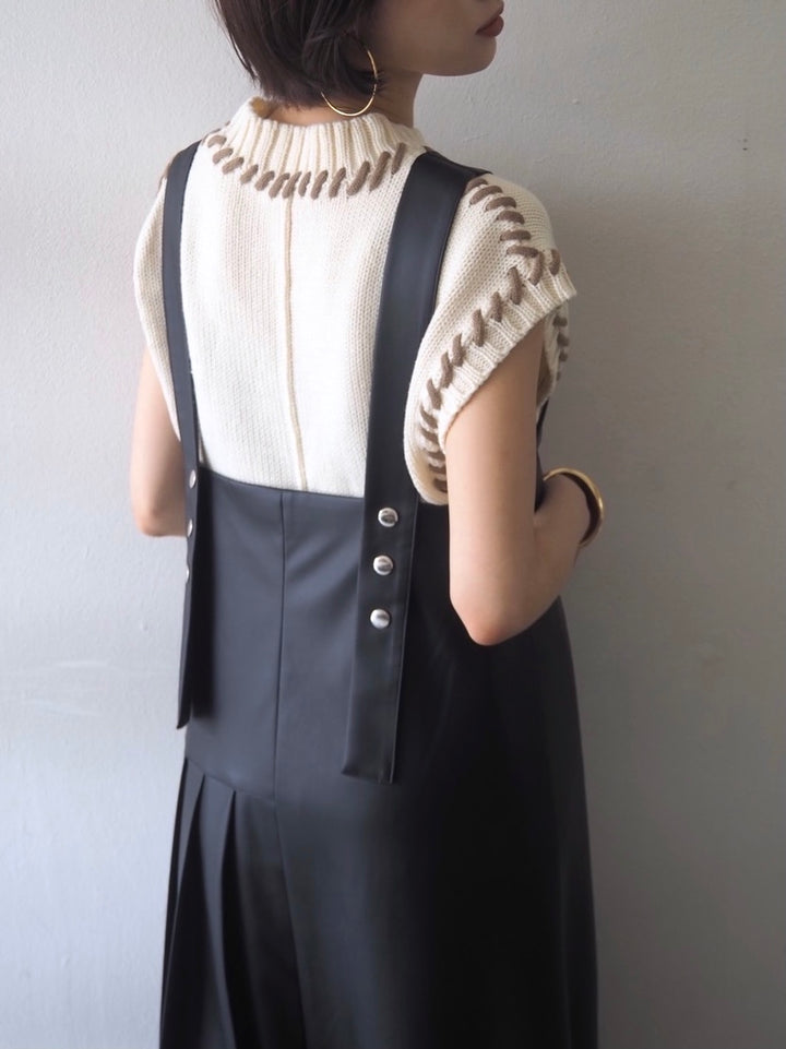 [Ready to ship] 2-way design leather dress