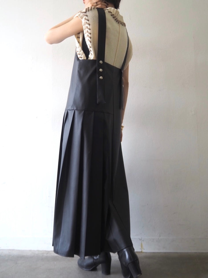 [Ready to ship] 2-way design leather dress