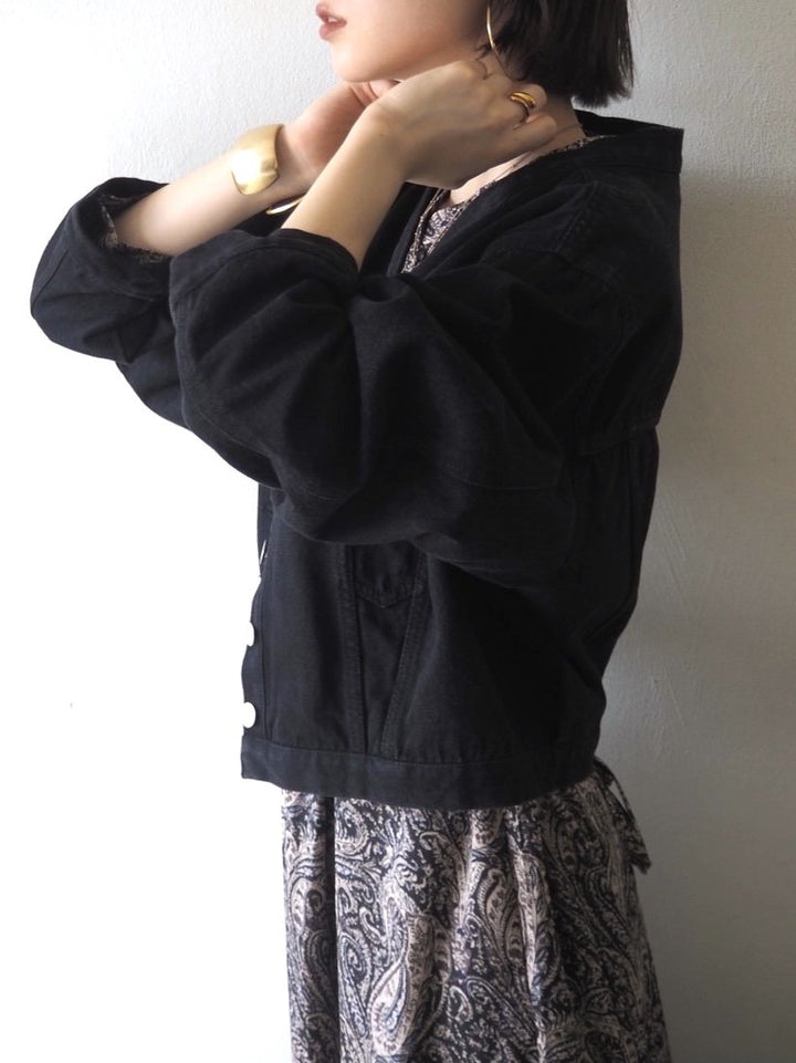 [予約]ペイズリー柄マキシワンピース/ブラック