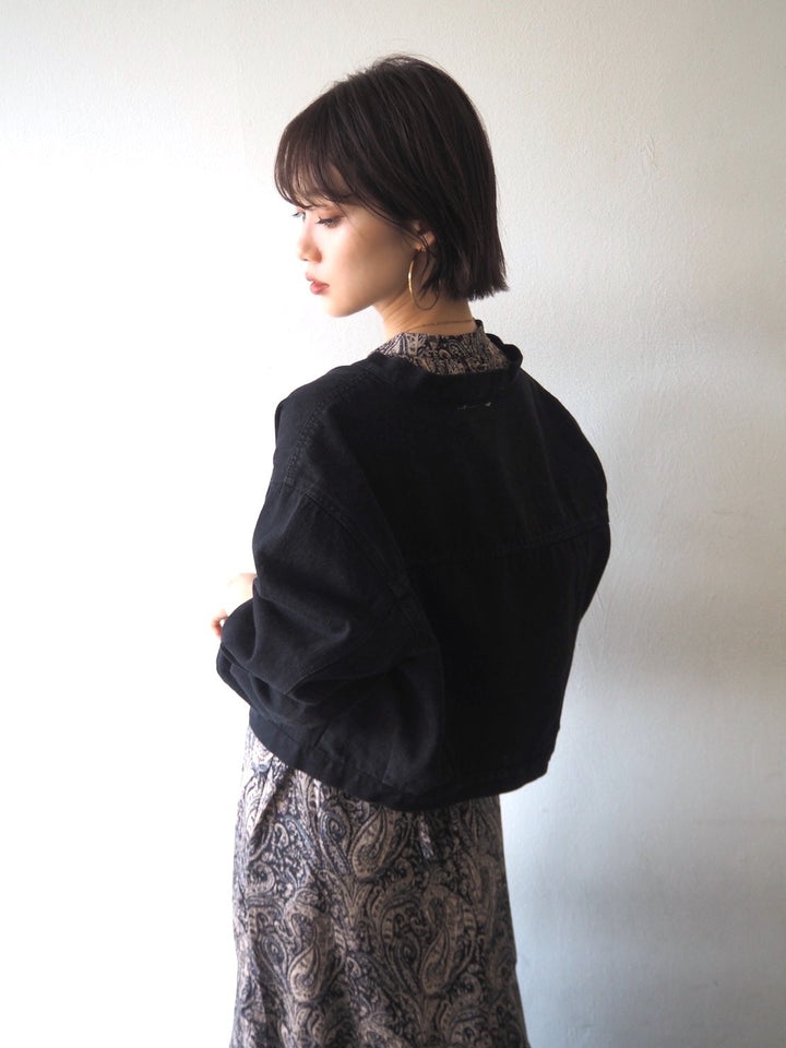 [予約]ペイズリー柄マキシワンピース/ブラック