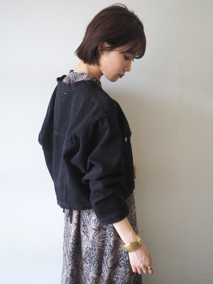 [予約]ペイズリー柄マキシワンピース/ブラック