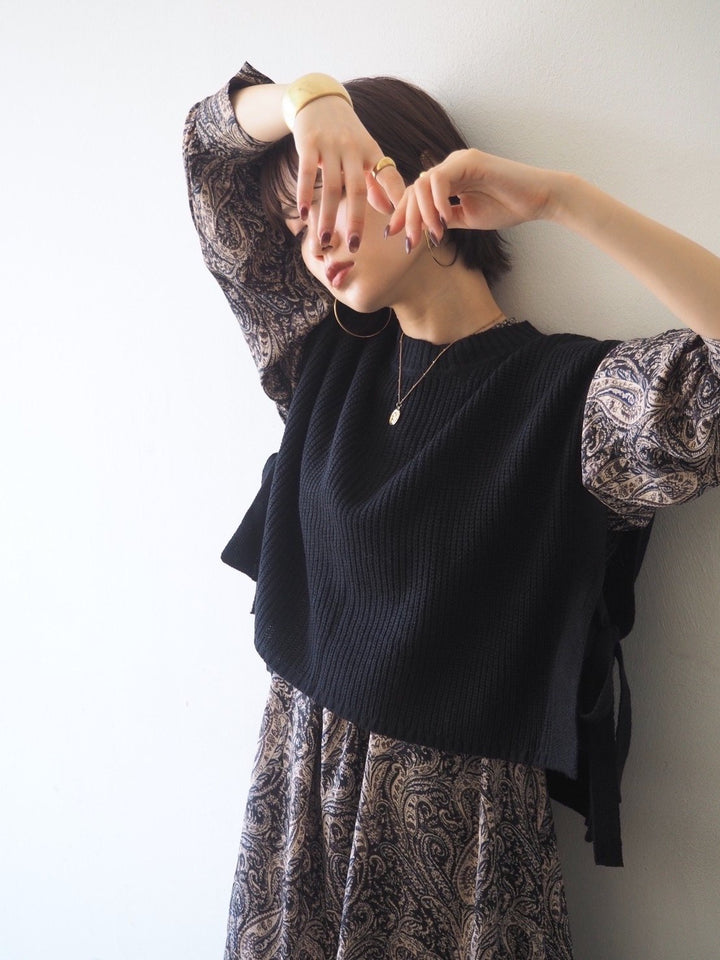 [予約]ペイズリー柄マキシワンピース/ブラック