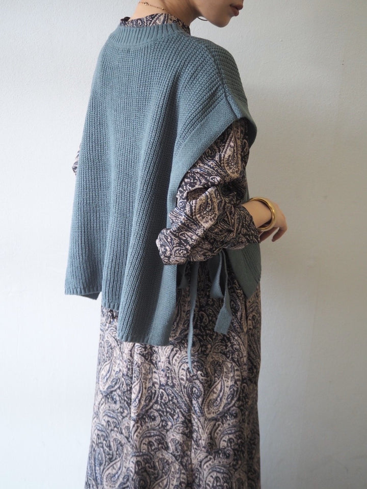 [予約]ペイズリー柄マキシワンピース/ブラック