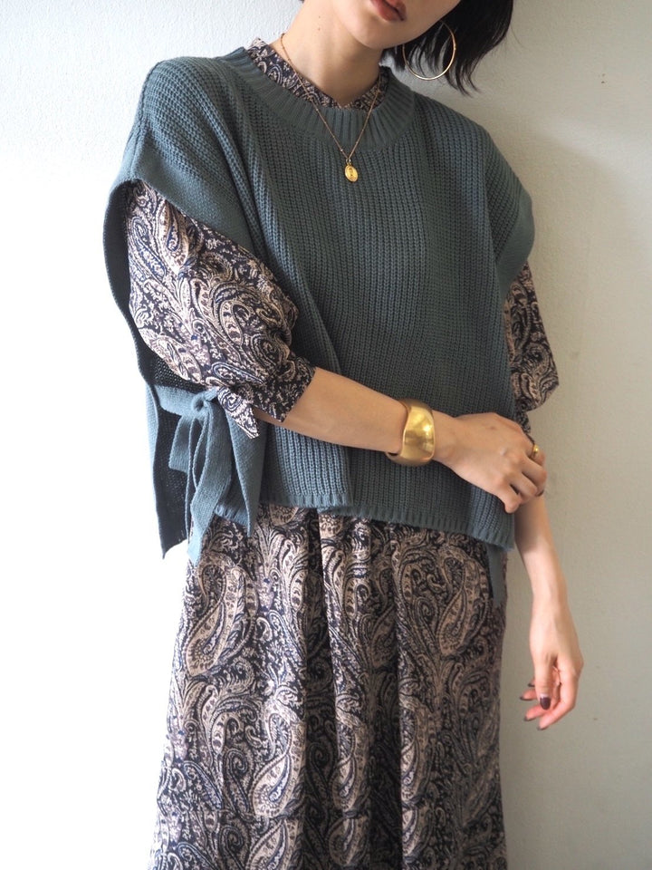 [予約]ペイズリー柄マキシワンピース/ブラック