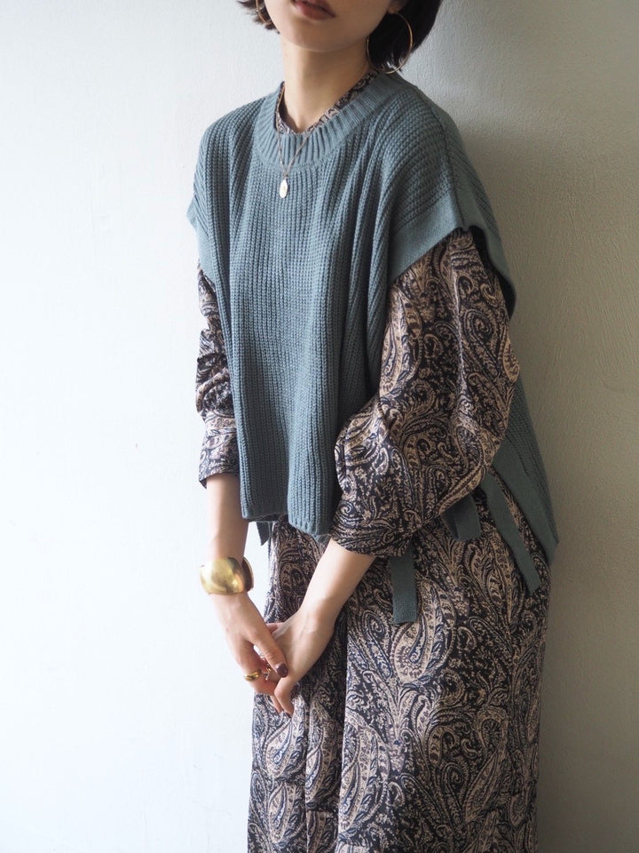 [予約]ペイズリー柄マキシワンピース/ブラック