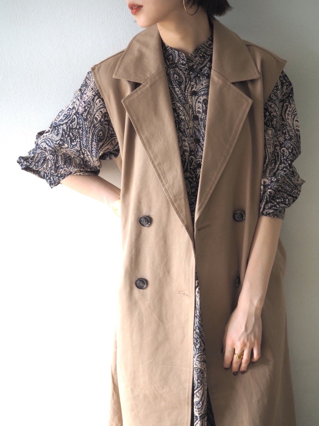 [予約]ペイズリー柄マキシワンピース/ブラック