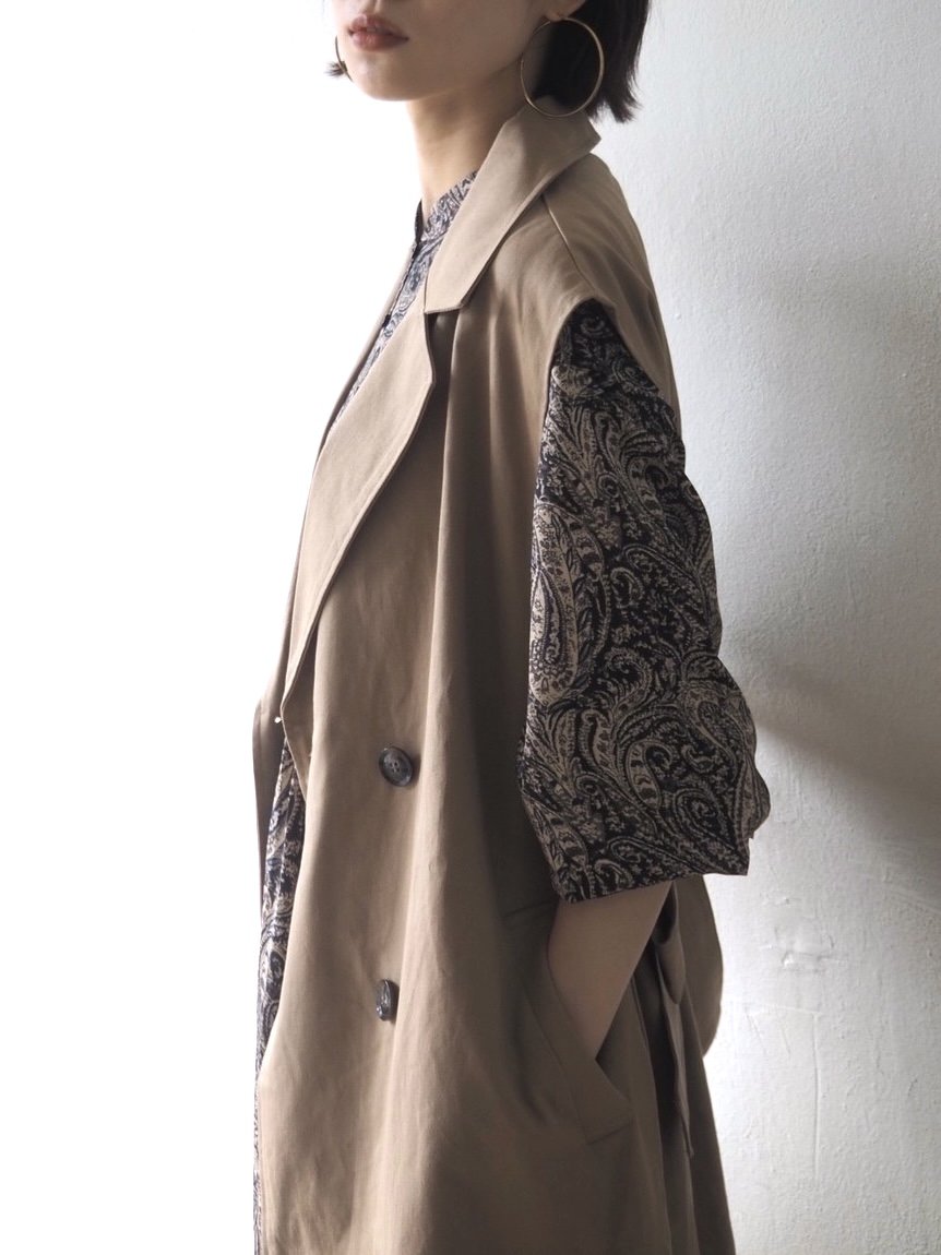 [予約]ペイズリー柄マキシワンピース/ブラック