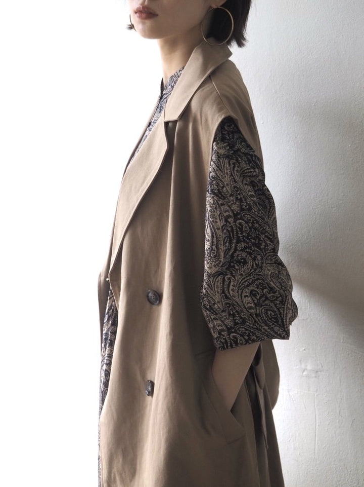 [予約]ペイズリー柄マキシワンピース/ブラック