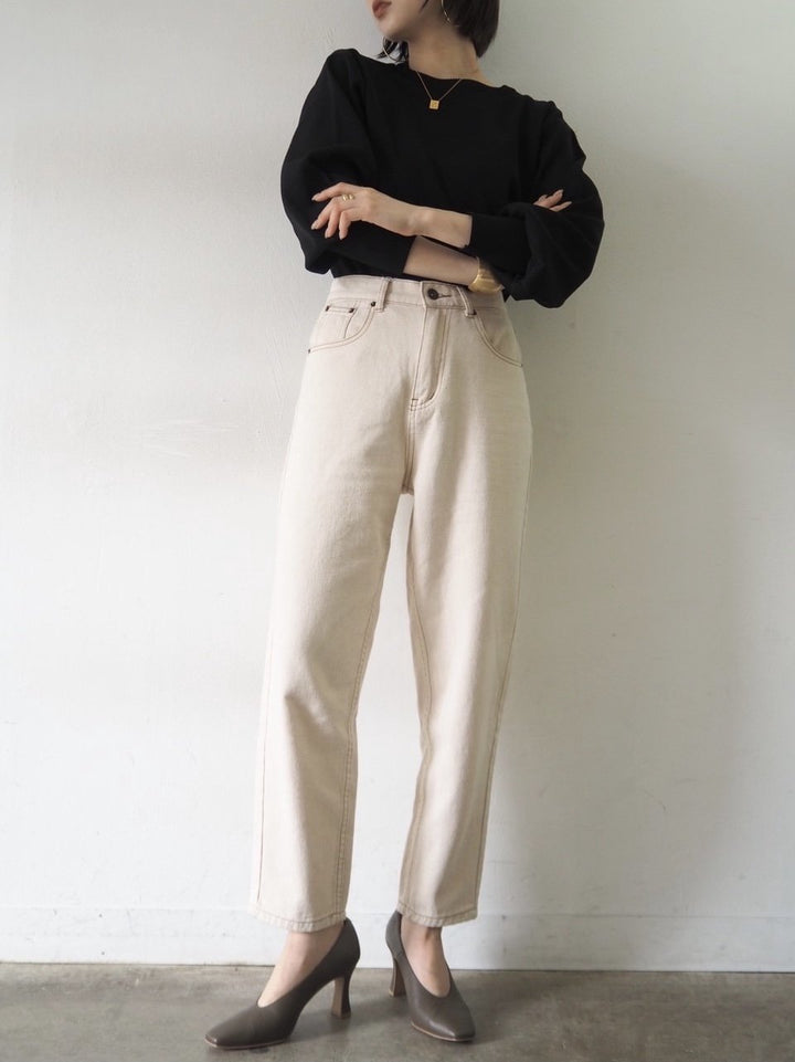 [即納]ボリュームスリーブダンボールニットプルオーバー/ブラック