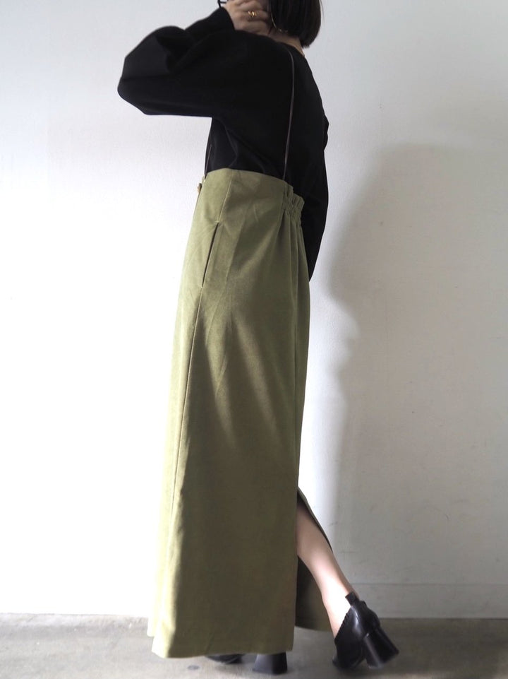 [即納]ボリュームスリーブダンボールニットプルオーバー/ブラック