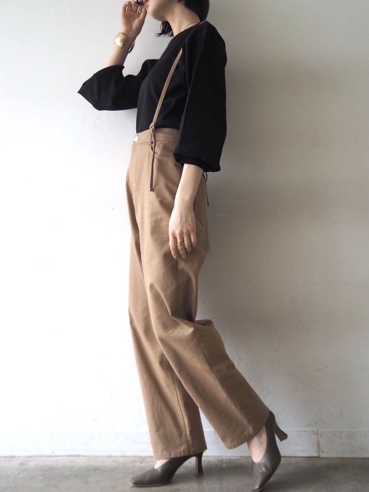 [即納]ボリュームスリーブダンボールニットプルオーバー/ブラック