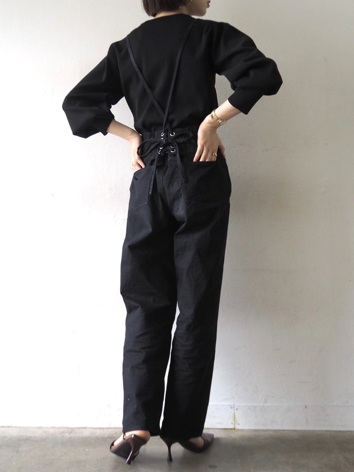 [即納]ボリュームスリーブダンボールニットプルオーバー/ブラック