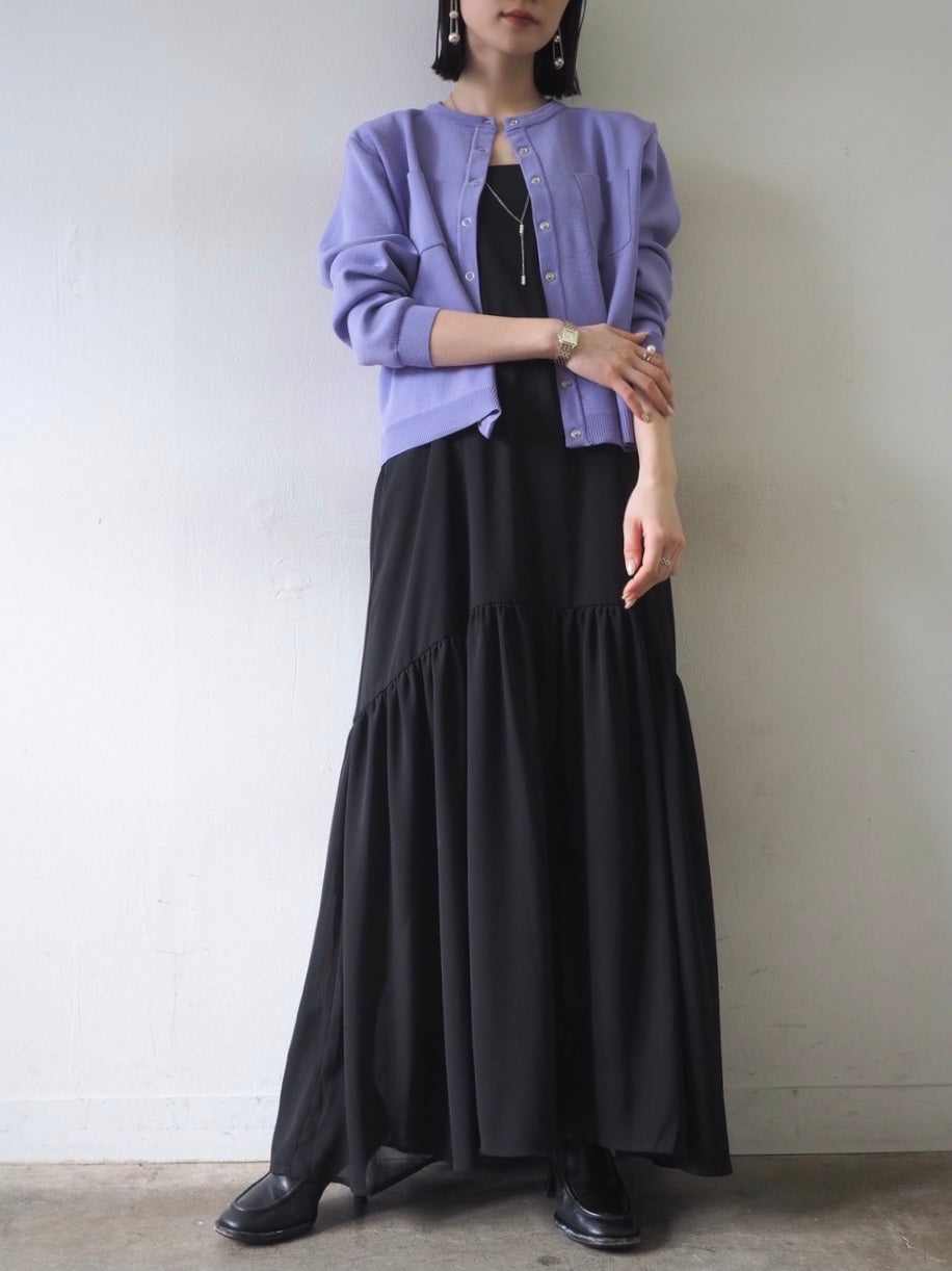 Milan 羅紋口袋開襟衫/紫色