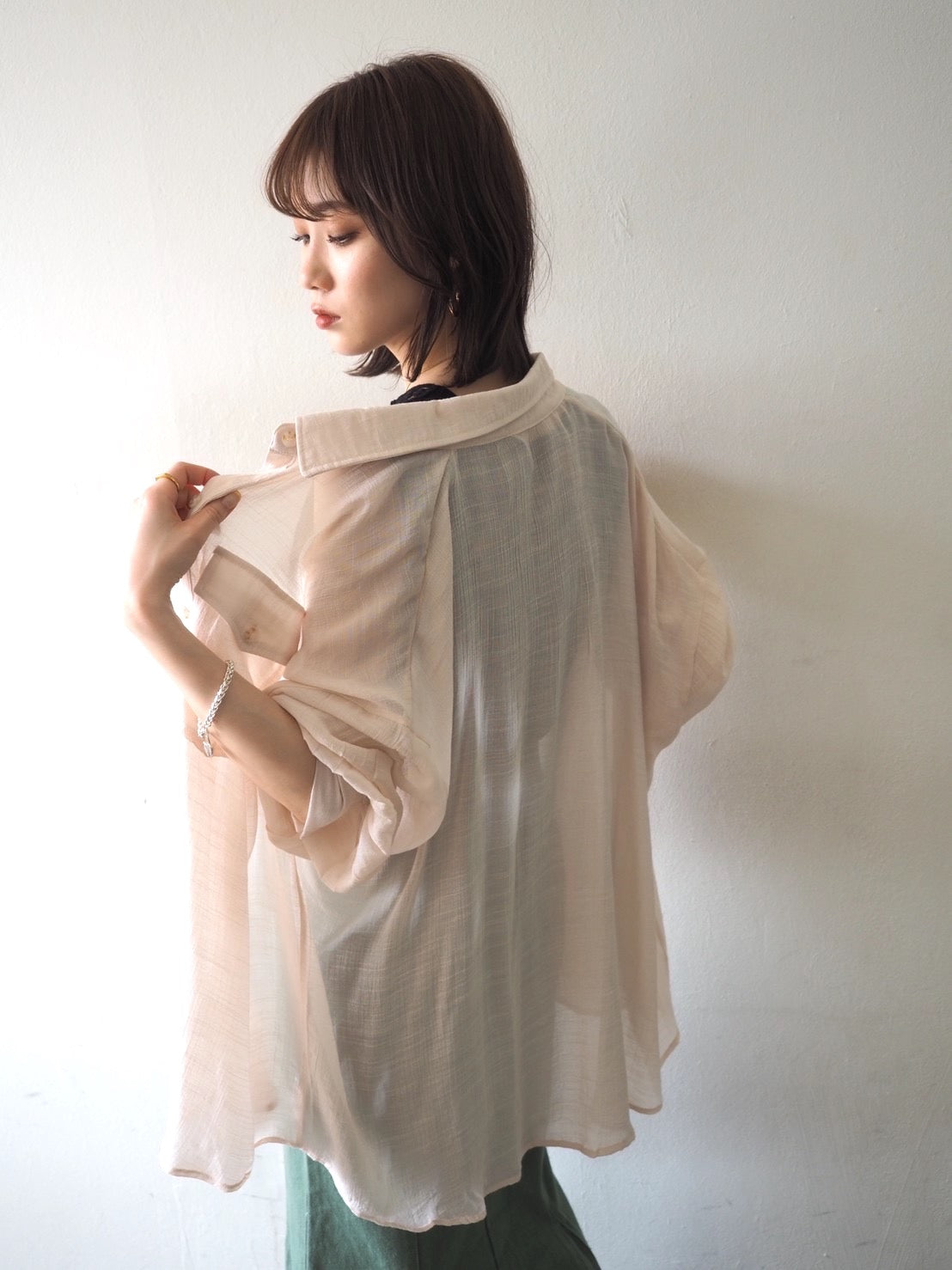 予約]スラブシアーオーバーシャツ/エクリュ – Lumier