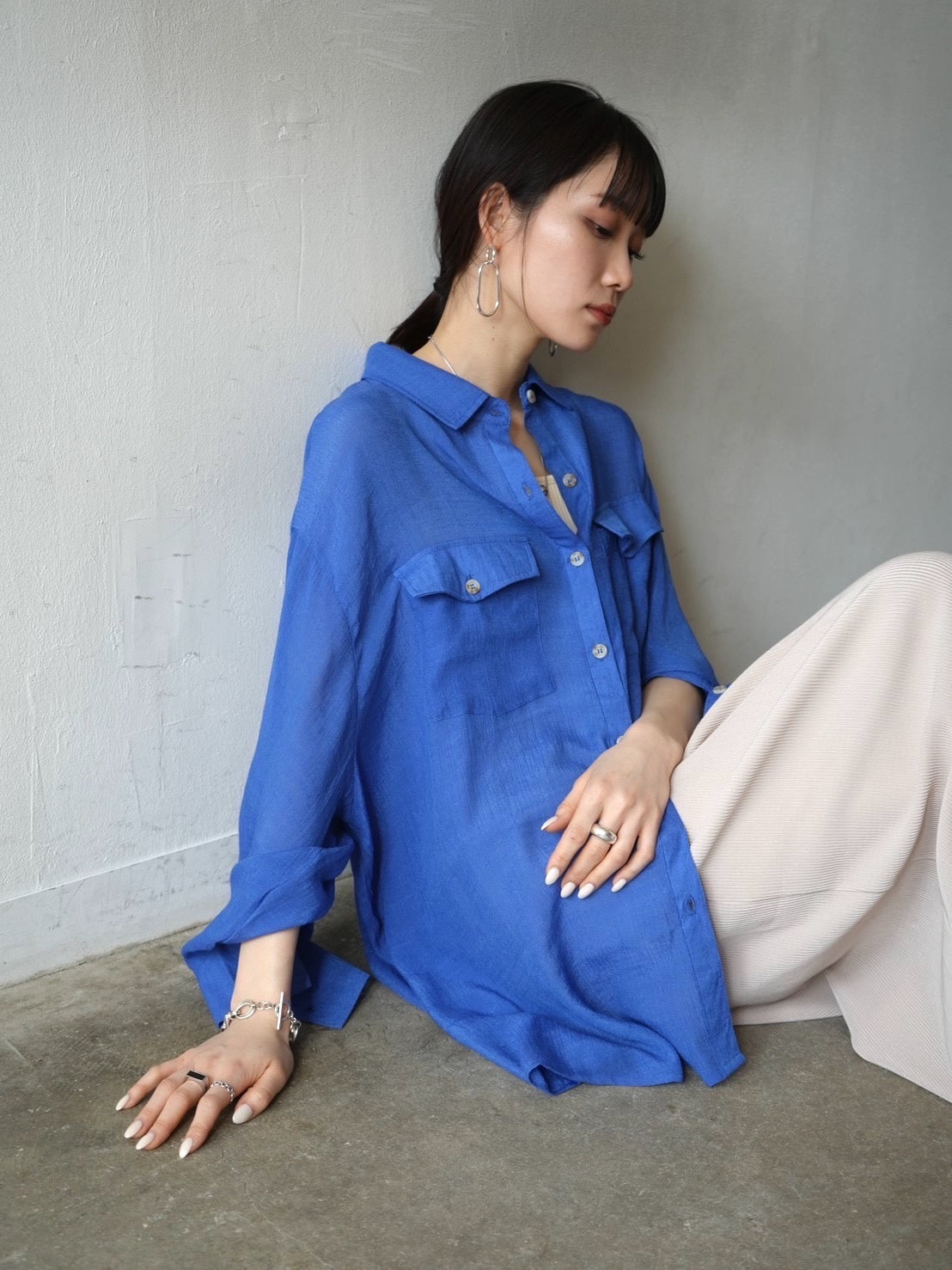 即納]スラブシアールーズシャツ/ブルー – Lumier