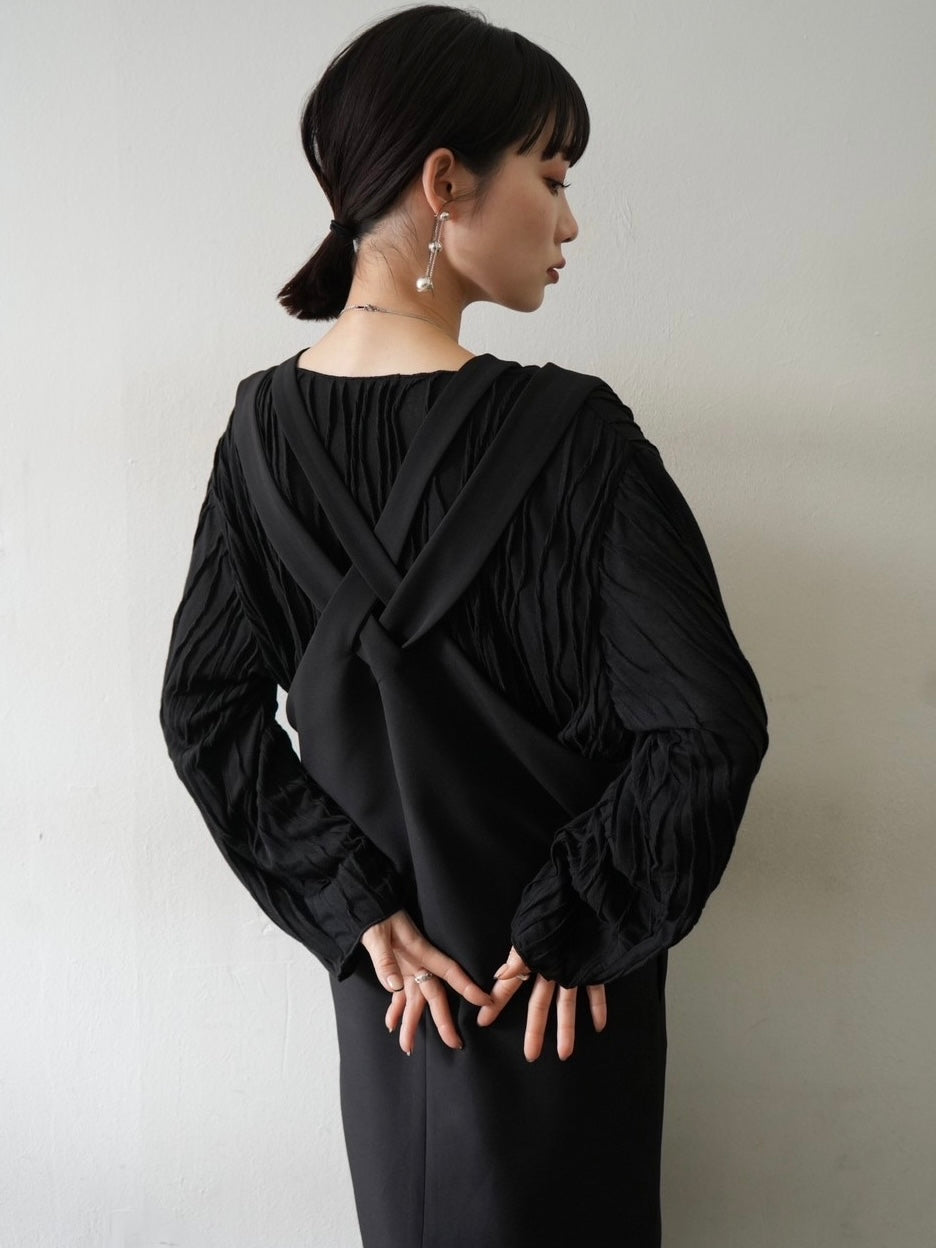 ブラック プリーツ ノースリーブ ワンピース ISSEY MIYAKE（イッセイミヤケ） プリーツノースリーブワンピース 黒M