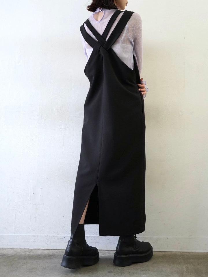 [Pre-order] Double Cross Sleeveless Dress/Black