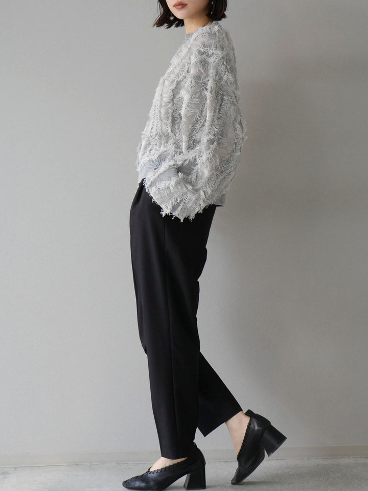 [SET]流蘇設計針織套頭衫+寬鬆錐形褲/L(2套)