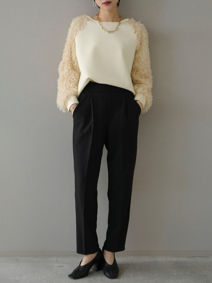 [SET] Shaggy switching ponte pullover + easy tapered pants (2 sets)