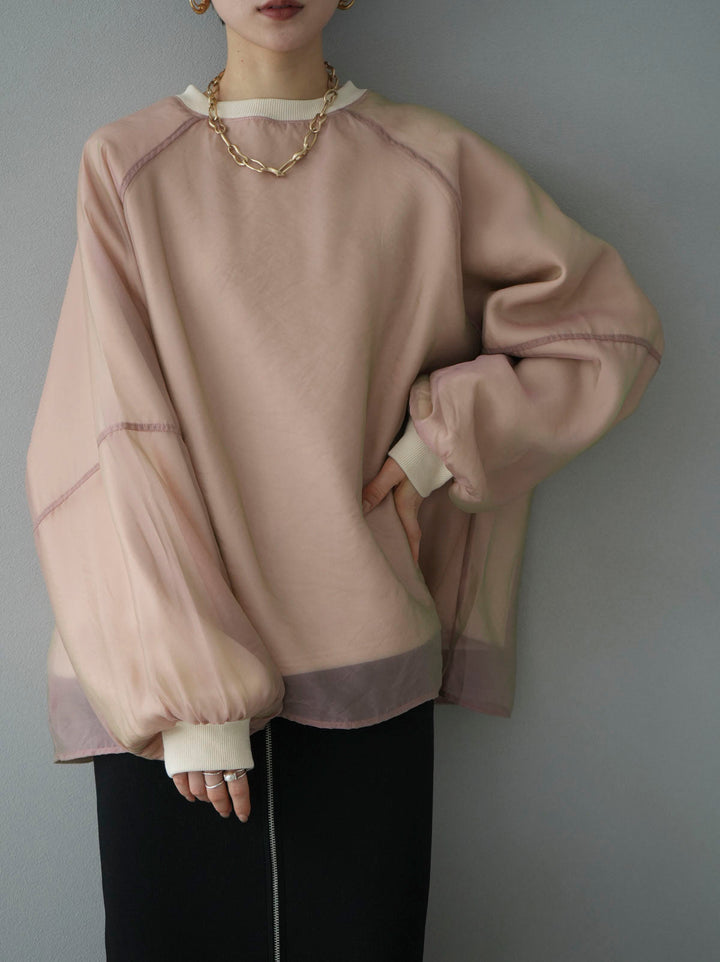 [SET] Sheer layered fleece sweatshirt pullover + front zip knit tight skirt (2set)