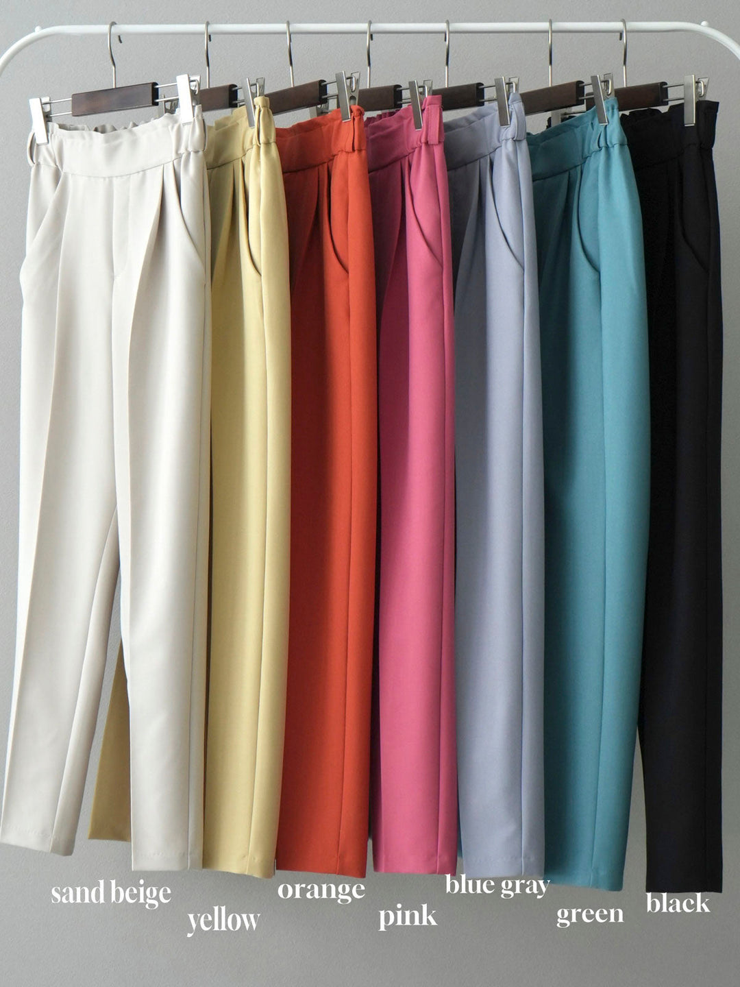 [SET] Shirring washer sheer blouse + easy tapered pants M (2set)