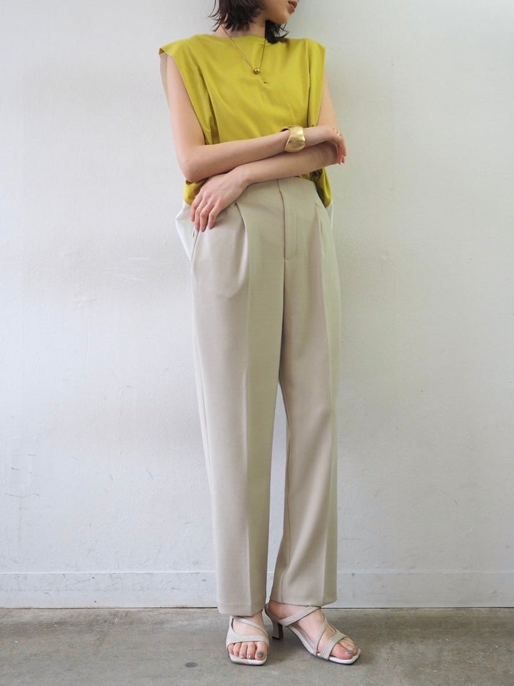 [SET] 2WAY bicolor box sleeve top + Georgette tapered pants (2set)