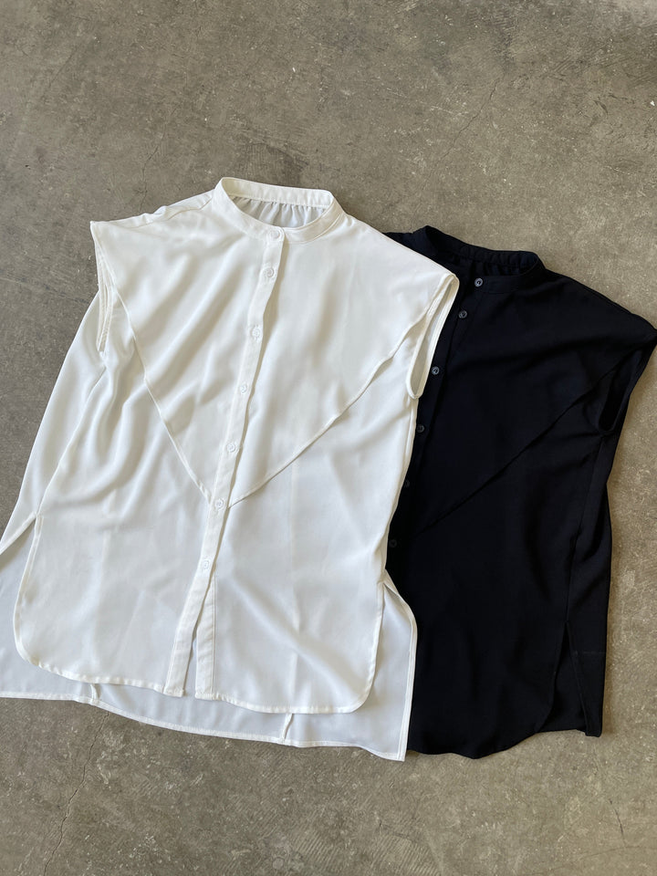 [SET] Ruffle sleeveless blouse + Ruffle sleeveless blouse (2set)