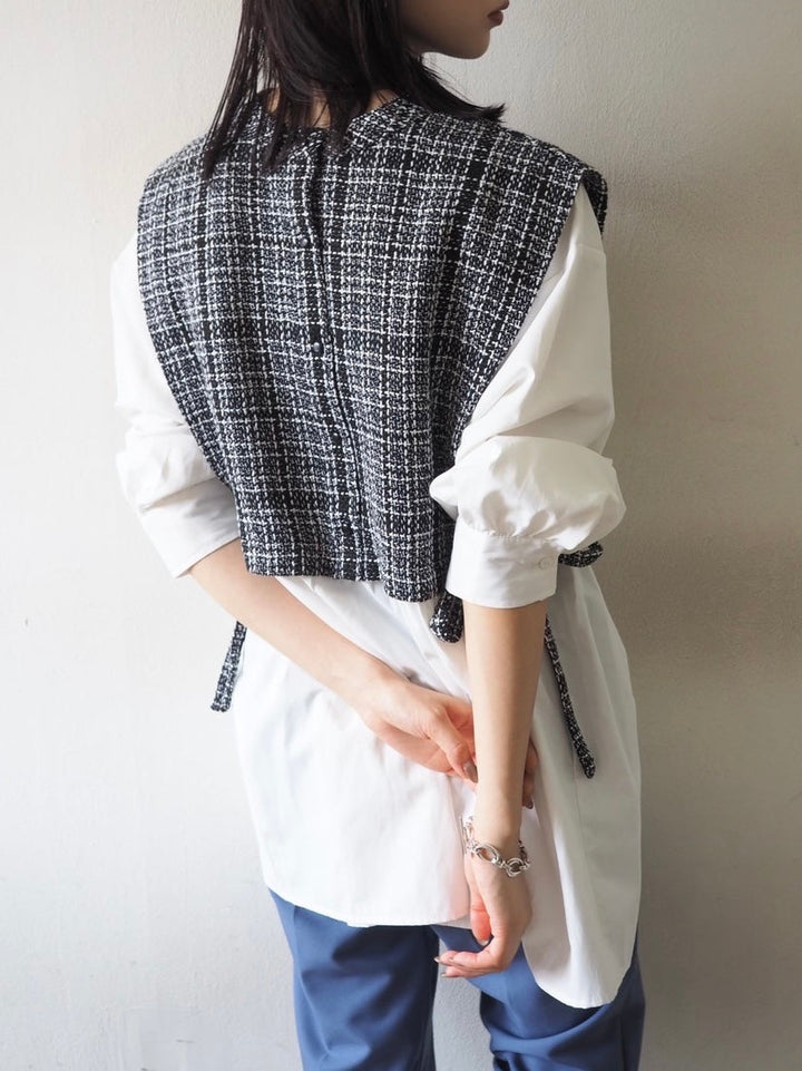 [SET] Tweed docking blouse + easy tapered pants (2set)
