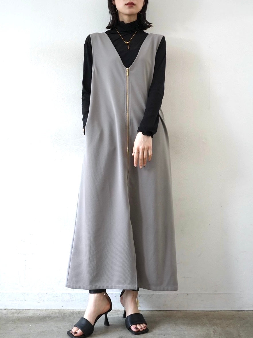 [Pre-order] Multi-way zip design dress/gray