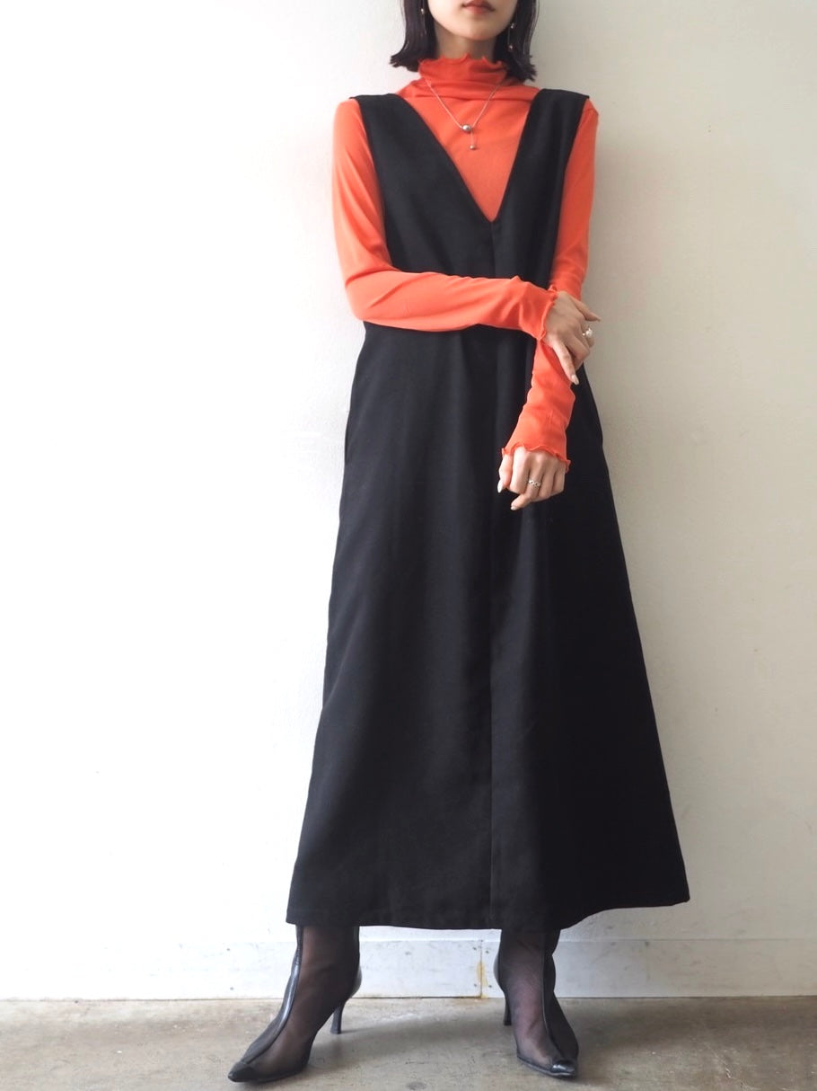 2WAY zip design dress/Black