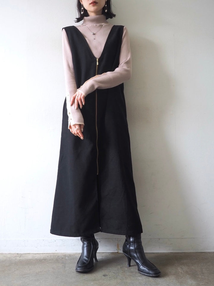 2WAY zip design dress/Black