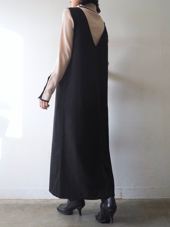 2WAY zip design dress/Black