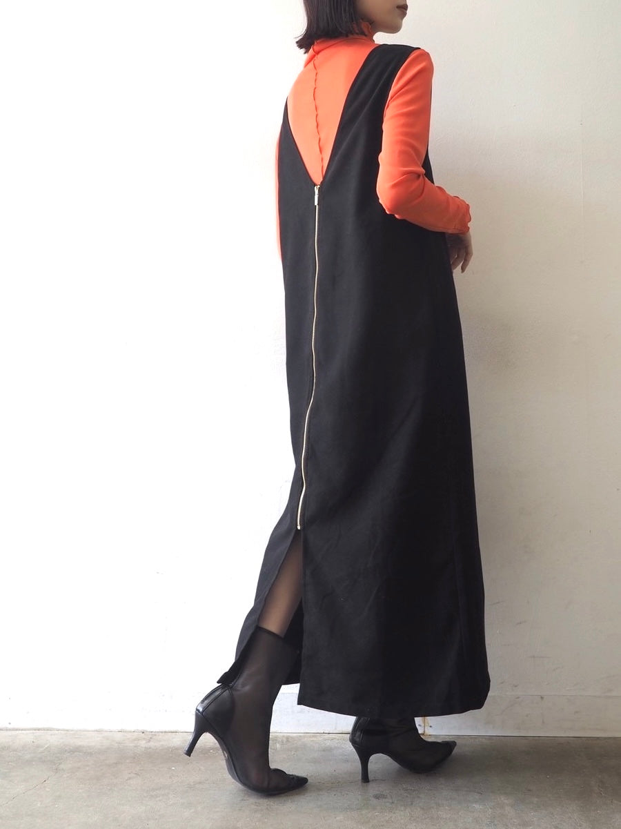 2WAY zip design dress/Black