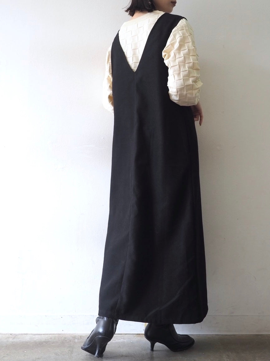 2WAY zip design dress/Black